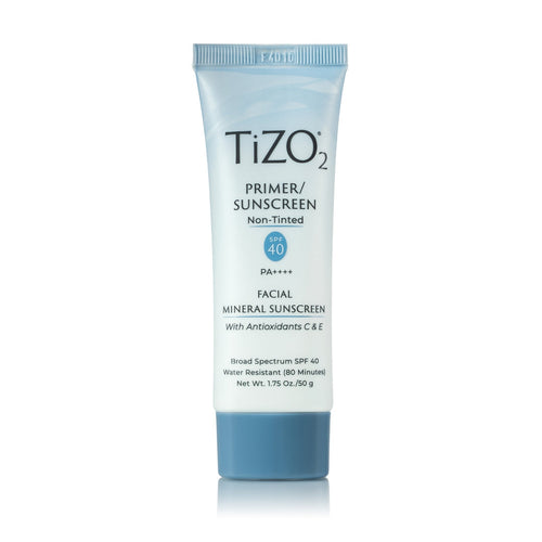 TiZO2 Facial Mineral Sunscreen and Primer SPF 40 Broad Spectrum with Antioxidants, Non-Tinted, Sheer Matte Finish, Fragrance-Free, Oil-Free, Dermatologist-Recommended, PA++++ 1.75 oz